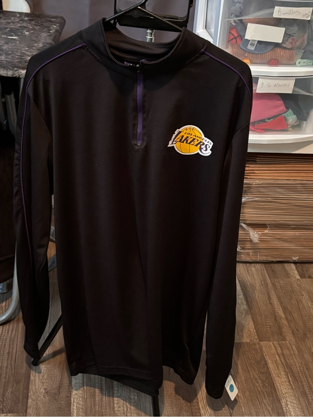 NBA Black Pullover with Blue & Gold NBA Logo 218